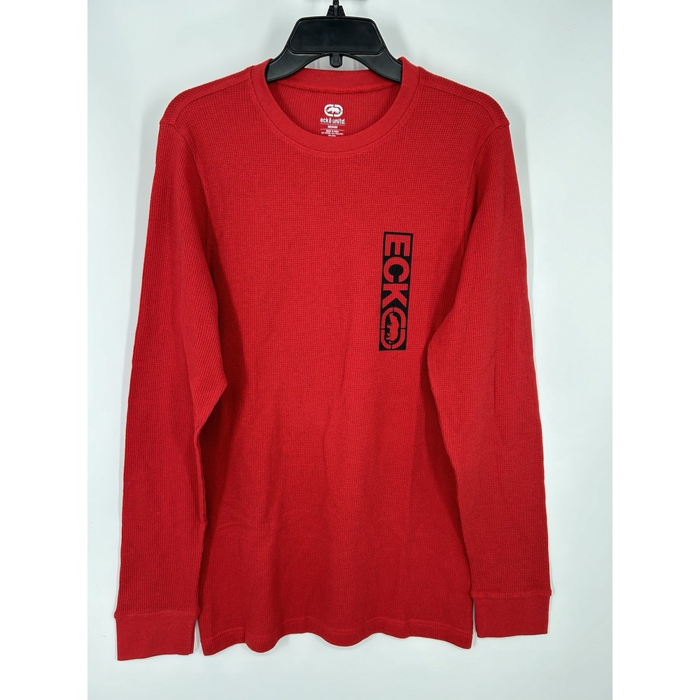 Ecko Unltd Waffle Knit Thermal Y2K Graphic Tee Long Sleeve Vintage Skater Medium